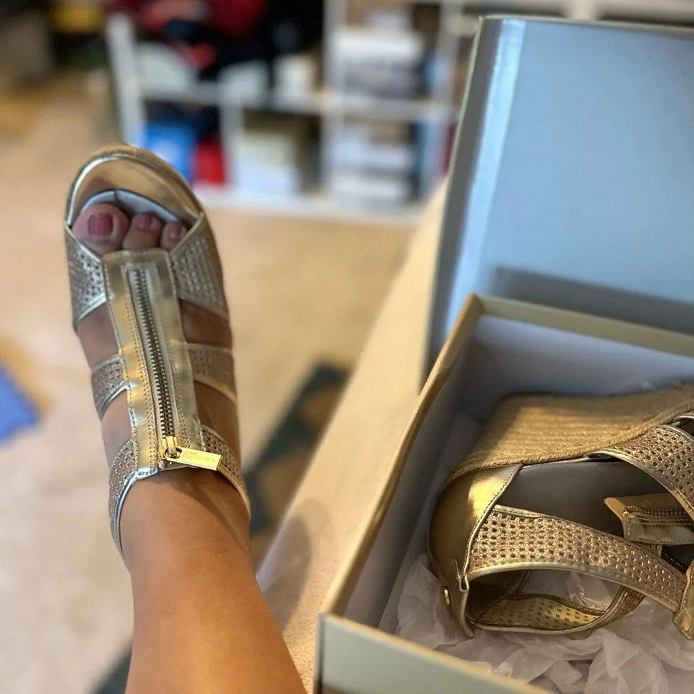 Muchael Kors Gold Wedges 8.5